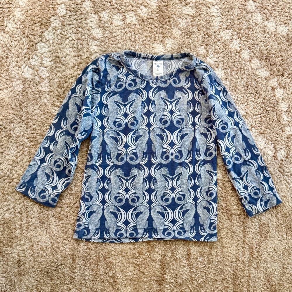 Kate Quinn Bamboo Long Sleeve Seahorse Shirt